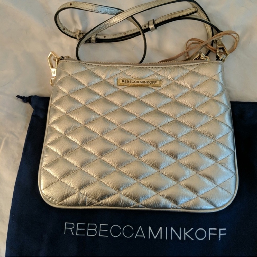 Rebecca minkoff love Kelly quilted crossbody gold bag
